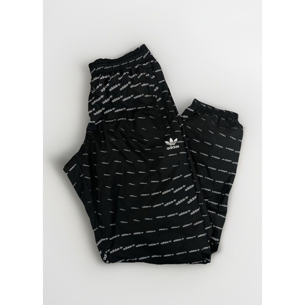 ADIDAS Originals Graphics Monogram Black Lightweight Track Pants Joggers Sz M